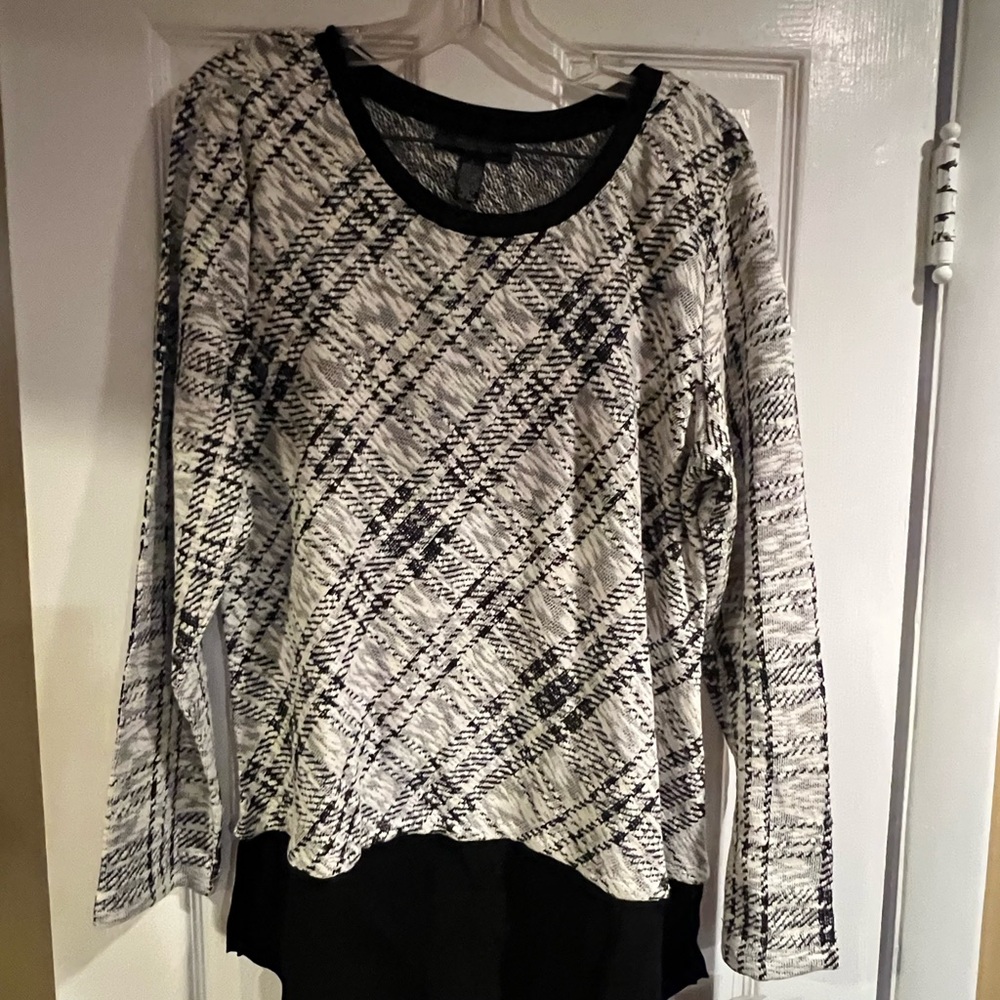 White and Black Plaid Tunic